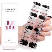 Noël Design Gel Nail Wraps Nouveau Design Gel Nail Stickers Semi Durci Nail Gel Bandes Kit Avec Lampe Led UV