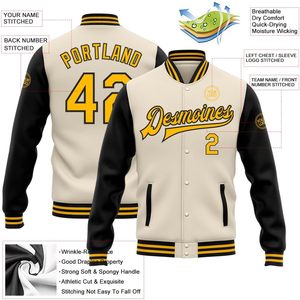 Veste de baseball personnalisée, veste de style universitaire personnalisée, nom et numéro brodés, logo, unisexe, adulte, style preppy d'automne - Product Image 2