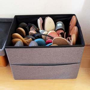 Banco Otomano Plegable con Almacenamiento, Banco de Exterior con Almacenamiento, Taburete de Tela de Lino con Almacenamiento - Product Image 2