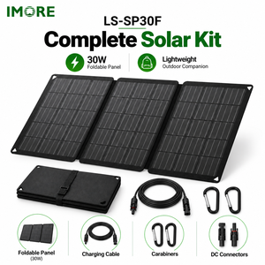 Panneau solaire pliable 30W IP67 ETFE monocristallin, chargeur portable USB Type C pour le camping, la navigation de plaisance, la randonnée et les situations d'urgence - Product Image 4