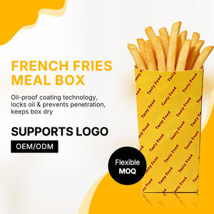 Boîtes d'emballage personnalisées non pliables en carton recyclable pour frites et snacks à emporter avec estampage - Product Image 3
