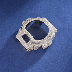 Montre DW 9052-1V en argent sterling 925 avec pavé complet de pierres VVS, lunette sertie de diamants en moissanite glacés - Product Image 2