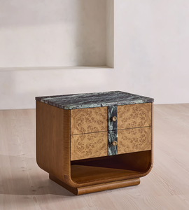 Modern Luxury 2 Drawer Open Design <strong>Bedside</strong> <strong>Table</strong> with <strong>Green</strong> Marble Top - Product Image 3