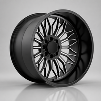 Nouvelle jante en alliage d'aluminium forgé 20 rayons, design Y fendu bicolore noir mat et argent usiné, 8 trous, pour la mise à niveau/la conversion de pick-up et voitures