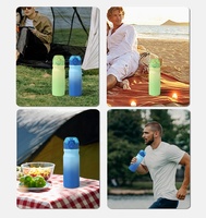 Botella de Agua de Acero Inoxidable con Pajita, Novedad 2024, para Deportes y Viajes, Libre de BPA, Mantiene Bebidas Frías y Calientes, Termo
