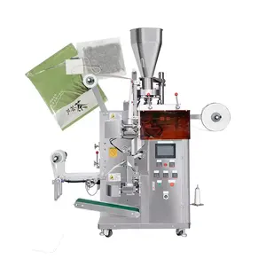 Máquina automática de embalaje de hojas de té para negocios pequeños, máquina de embalaje de bolsas interiores y exteriores, con cadena y etiqueta