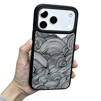 Coque de téléphone portable iPhone18p à rayures animalières noir et blanc |   Coque de protection anti-empreintes digitales et anti-rayures en verre de dureté 9H