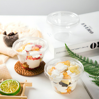 Gobelet jetable pour pudding, yaourt, crème glacée, boîte à emporter, en PP5 épaissi, finition mate, avec couvercle, vente en gros