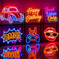 Letrero de Neón LED Personalizado para Exteriores, Diseño de Logotipo Acrílico, Sin Pedido Mínimo, Entrega Rápida, Decoración para Habitaciones, Cumpleaños, Bodas y Fiestas