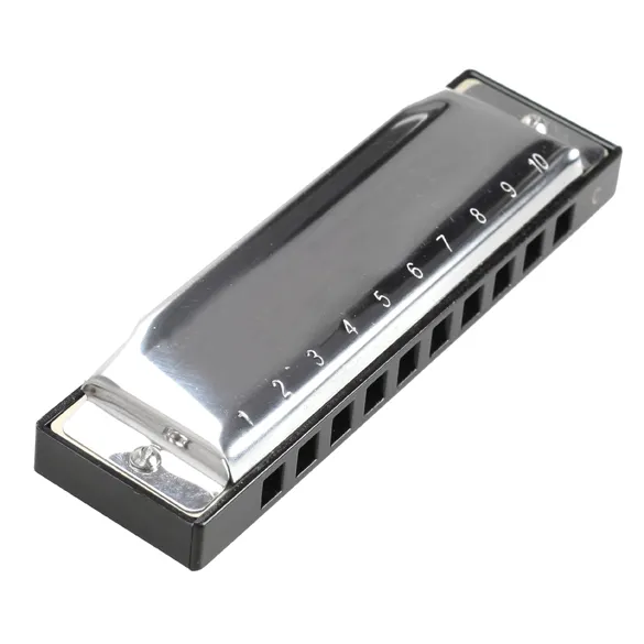 New 1pc Silver Harmonica Metal 10 Holes Harmonica C Key Mouth Organ Children Gift Toys for Blues Rock Jazz Folk