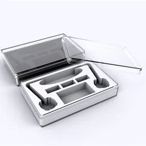 定制注塑模具硬塑料耳机盒蓝色牙齿耳塞包装盒透明有机玻璃耳机盒