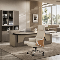 Bureau de direction en L de luxe, table de bureau moderne pour PDG, grand espace de travail pour projets de bureaux commerciaux