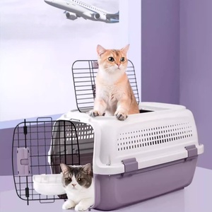 Transportín de Plástico Pequeño para Mascotas con Puerta de Alambre de Hierro, Transpirable, para Gatos y Perros Pequeños - Product Image 4