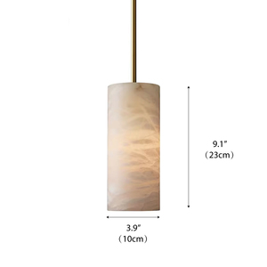 Đá tự nhiên mặt dây chuyền đèn chiếu sáng cho phòng ăn nhà bếp đảo Bar Tay Chạm Khắc Alabaster Alabaster xi lanh Mặt dây chuyền - Product Image 5