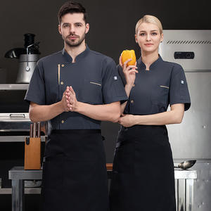 Chef's Work Clothes Unisex Short Sleeve Summer Kitchen <b>Hotel</b> Restaurant Canteen Breathable Cotton Spandex Washable <b>Uniform</b> - Product Image 4