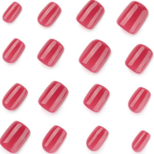 <span class=keywords><strong>Uñas</strong></span> Postizas Cortas Cuadradas, 24 Piezas, <span class=keywords><strong>Color</strong></span> Rojo <span class=keywords><strong>Fucsia</strong></span> Sólido, Brillantes, para Mujer, Uso Diario, Oficina, Citas, Bodas, Fiestas, Manicura, Regalo - Product Image 4