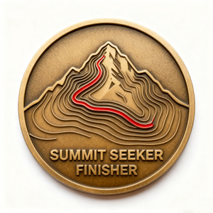 Moneta Commemorativa a Tema Maratona di Montagna, Placcata in Oro e Argento, Medaglia da Collezione Premium per Gare Sportive, Senza Cordino - Product Image 1