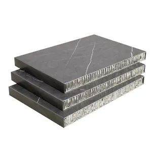 Impermeável mármore grão hpl alumínio composto sanduíche painéis 18mm alumínio perfurado favo de mel painéis do núcleo do armário para barco