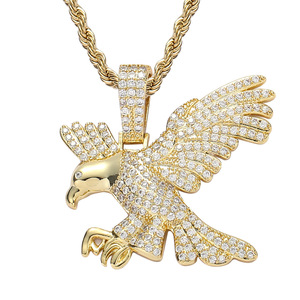 Collier pendentif transfrontalier Europe et Amérique, hip-<span class=keywords><strong>hop</strong></span>, incrusté de zircon, personnalité, hipster, accessoires pour hommes, hip-<span class=keywords><strong>hop</strong></span> - Product Image 1