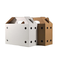 Boîte d'expédition pour poussins vivants en carton ondulé sur mesure avec poignée, laminage mat, gaufrage, recyclable, tailles personnalisables