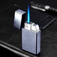 Briquet au butane rechargeable à double injection directe, briquet pistolet à flamme jet coupe-vent