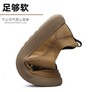 Zapatos de hombre nuevos de primavera, de cuero genuino, transpirables, sin olor a pies, zapatos casuales de cuero suave para hombre, zapatos versátiles y modernos para hombre. - Product Image 4