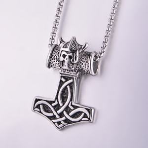 Collares y Colgantes de Martillo, Amuletos con Diseño de Fantasma, Joyería Hip Hop Punk, Accesorios de Calavera Vikinga de Acero Inoxidable - Product Image 4