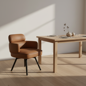 <span class=keywords><strong>เก้าอี้</strong></span>ทานอาหารหนังแท้ทันสมัย ขาเหล็กคาร์บอน ปรับหมุนได้ นั่งสบาย ทนทาน กันน้ำ หรูหรา สำหรับบ้าน - Product Image 3