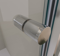 Cabine de douche pivotante en aluminium à usage hôtelier 6 mm en verre transparent avec porte de douche latérale
