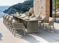 Ensemble de table et chaises de jardin en aluminium pour hôtel et restaurant, pour 8 à 12 personnes