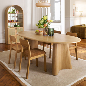 Stile di lusso contemporaneo sala da pranzo mobili tavolo di alta qualità 6 8 tavolo da pranzo per sedia ristorante ovale in legno di quercia - Product Image 2