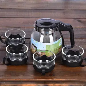 Promotional High Quality Stainless Steel Infuser Household Office Tea Coffee Kettle Glass Teapot Set
