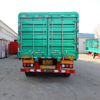 Semi-remorque de transport de bétail, animaux, moutons, poulets, en acier, 60 tonnes, 3 essieux, avec clôture latérale, JINFENG