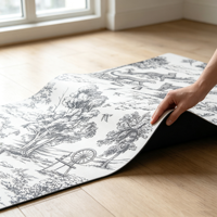 Tapis de yoga antidérapant en TPE, semi-ovale, de luxe, absorbant les chocs, sur mesure, longueur 183 cm, avec guide de posture