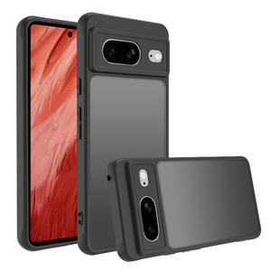 Funda mate con tacto de piel para Google Pixel 8A/6 Pro, funda para Google 10 Pro XL semitransparente de PC dos en uno - Product Image 1