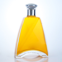 Botol Kaca Super Flint Berkualitas Premium Bentuk Unik 300ml 330ml 700ml 750ml Dengan Tutup Sekrup untuk Whisky Brandy