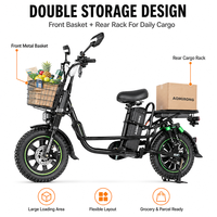 Vélo Électrique de Loisirs OEM V3pro Plus Monster City, 16 Pouces, Moteur 60V 500W-1000W, Charge Utile 200KG pour Livraison et Trajet Quotidien