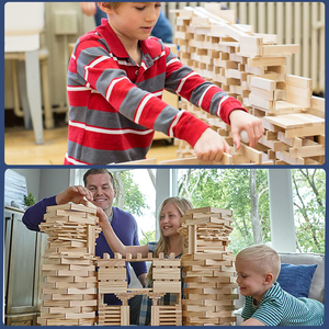 Montessori gỗ rắn đa chức năng xếp chồng lên nhau cao giáo dục sớm lắp ráp xây dựng khối gỗ rắn - Product Image 2