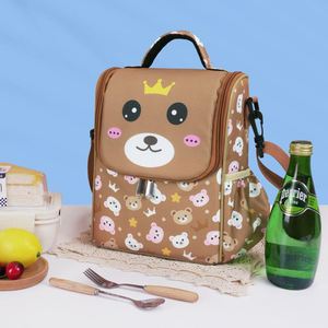 Crossbody Oxford Lunch Bag Student Portable Insulation Fresh-keeping Bag for <b>Children</b> - Product Image 6