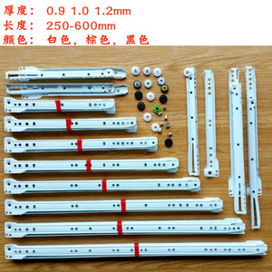 Rieles para Cajones de 14 Pulgadas, Acero Laminado en Frío, Soporte Inferior, Rodillos de Nailon Silenciosos, para Muebles - Product Image 5