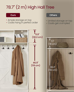 مجموعة منظم تخزين الأحذية ومعطف VASAGLE مع 6 خطافات 3 في 1 شجرة قاعات متعددة الوظائف - Product Image 6