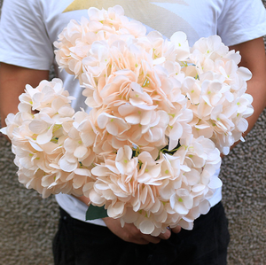 Hortensias artificiales de alta calidad, de tacto Real hortensias, cabeza grande, flor de hortensia verde y blanca para decoración de bodas - Product Image 2