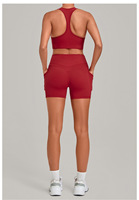 Ensemble de shorts de sport pour femmes, sous-vêtements anti-transpiration, soutien-gorge de sport à col carré, accessoires de yoga et de pilates