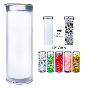 Us magazzino 20oz <span class=keywords><strong>fai</strong></span> <span class=keywords><strong>da</strong></span> <span class=keywords><strong>te</strong></span> Glitter sublimazione globo di neve Skinny Tumbler con coperchi scorrevoli per la sublimazione della tintura pressa di calore - Product Image 5