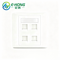 Plaque murale Keystone ABS ignifuge de type 86 à 4 ports, bord arrondi lisse, fixation murale à clipser pour connecteur Keystone RJ45/RJ11