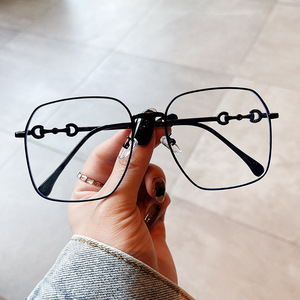 Lunettes anti-lumière bleue Qianai, monture carrée, monture intégrale en métal, unisexe, verres PC T5 0952 - Product Image 2