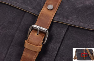 Borsa <span class=keywords><strong>Messenger</strong></span>/Crossbody per Laptop da Uomo in Tela Cerata Stile Vintage Impermeabile per Uso Professionale Logo Personalizzabile - Product Image 4