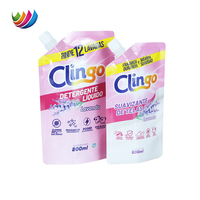 Logo personnalisé Savon Shampooing Détergent Vaisselle Liquide Poche 500ml 800ml Plastique Doypack Détergent à lessive Bec Poche