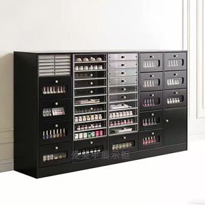 Luxury lacquered <b>nail</b> polish display <b>case</b>, glass display <b>case</b> for <b>nail</b> salons, with lights, multi-layer gel polish storage, comm - Product Image 5