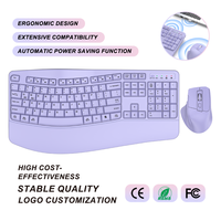 Clavier et souris sans fil Slim Mini 2.4G, combo 104 touches, étanche, anti-chute, ergonomique pour ordinateur portable et ordinateur de bureau